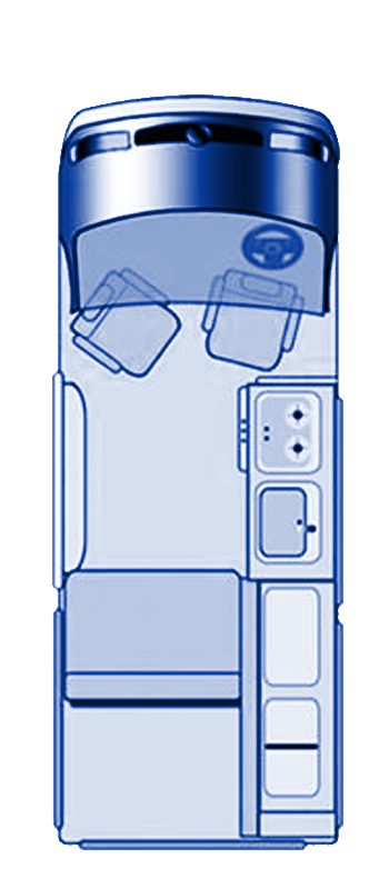77FA1E Volkswagen Transporter Layout BLUE